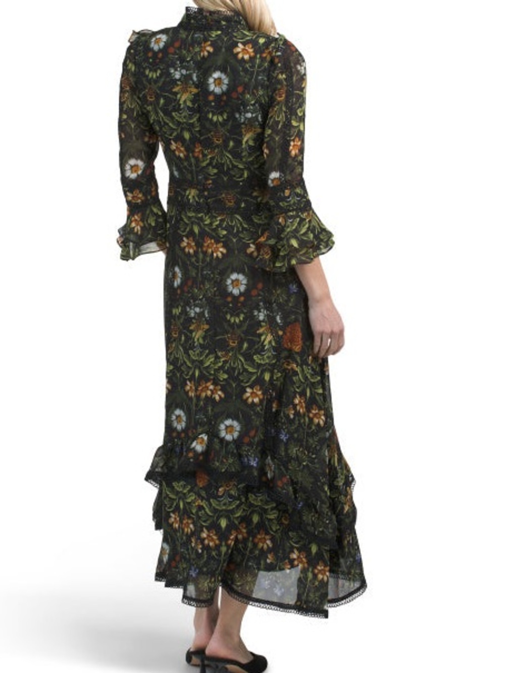 DALIA MACPHEE three-quarter sleeve floral maxi dress, Small - Picture 8 of 8